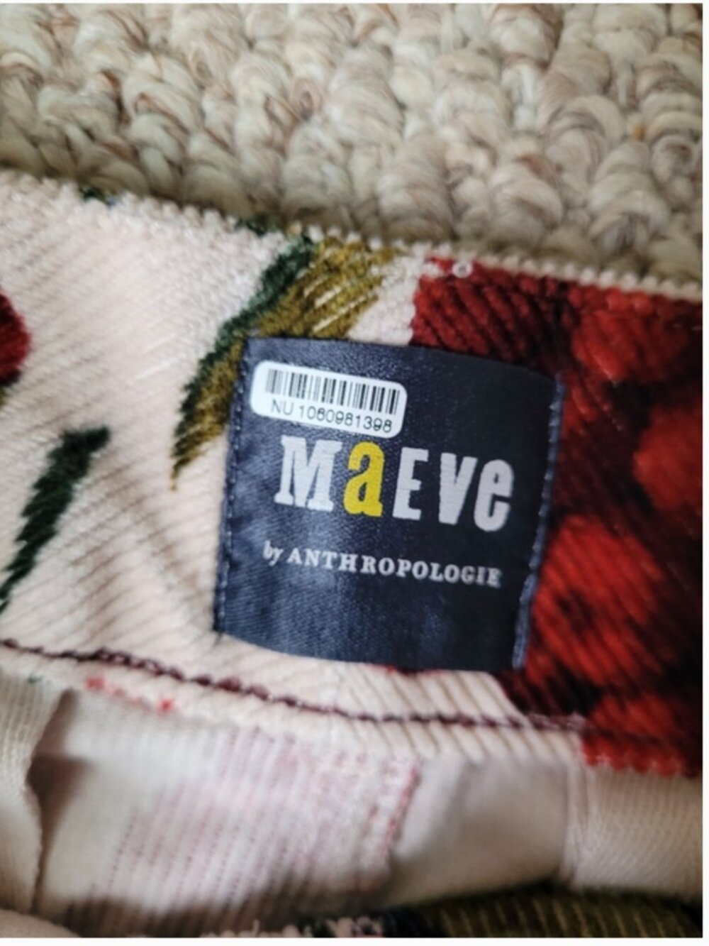 Anthropologie Maeve The Colette Dobby Jacquard Velvet Pants size 29 - Picture 5 of 8